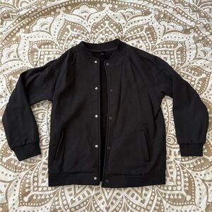 Boys Black Snap-Front Bomber Starter Style Jacket